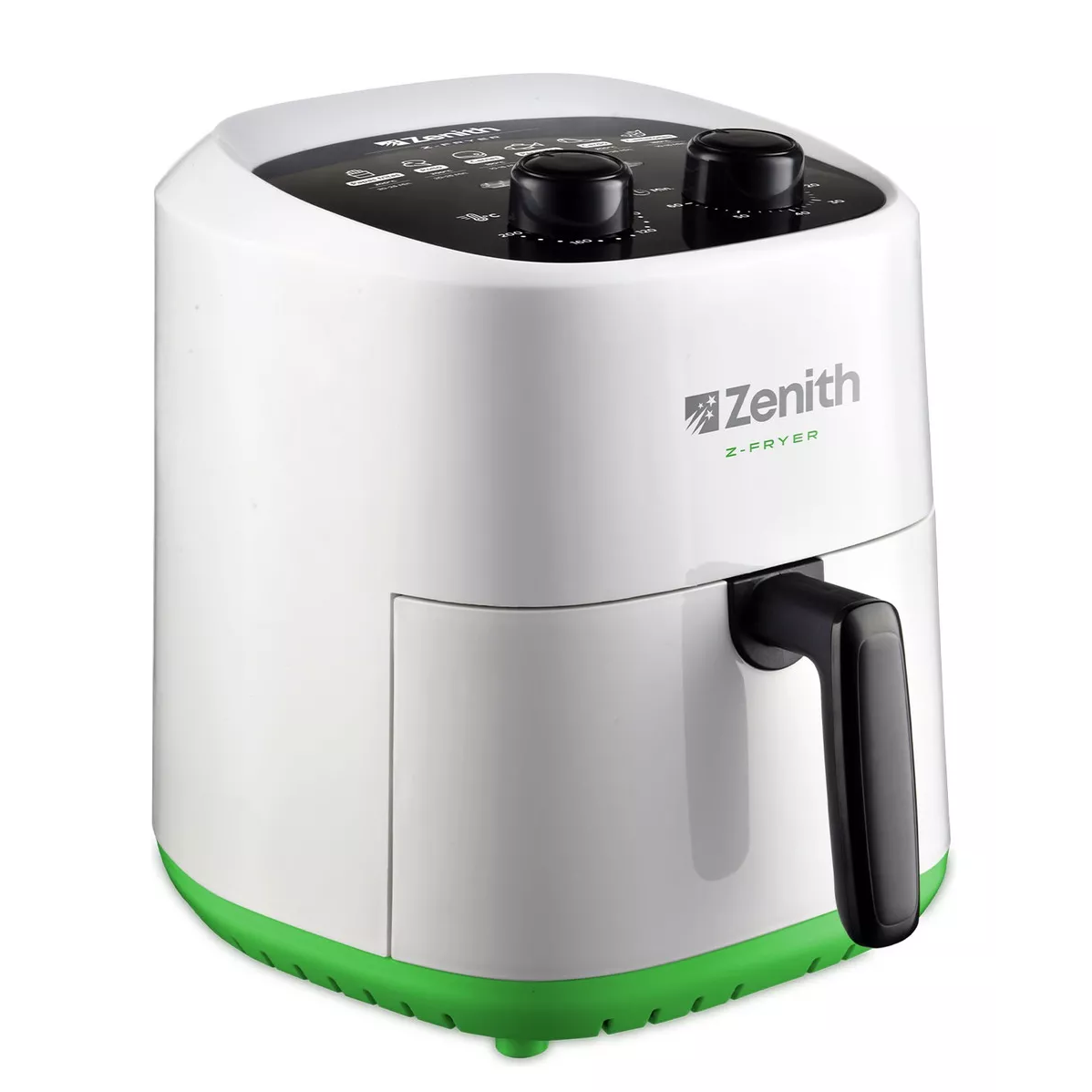 Freidora De Aire Caliente Zenith Z-fryer Sin Aceite 3.6 Lts Color Blanca Y Verde